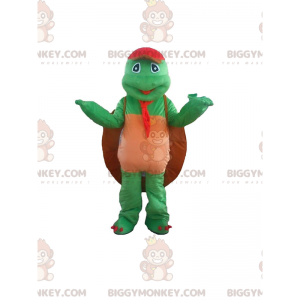 Green Turtle BIGGYMONKEY™ Mascot Costume with Large Shell -
