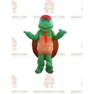 Green Turtle BIGGYMONKEY™ Mascot Costume with Large Shell –