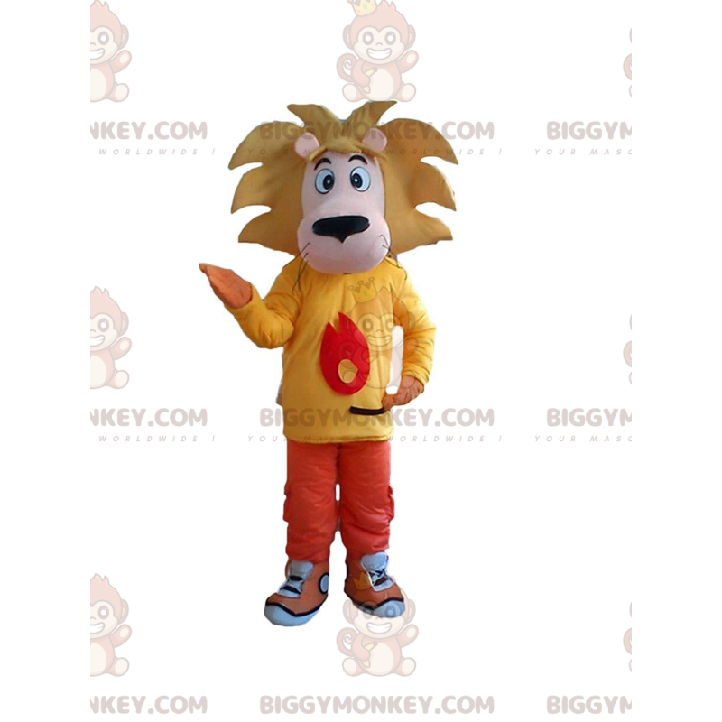 BIGGYMONKEY™ lille løve, unge maskotkostume med farverigt outfit - Løvemasker - BIGGYMONKEY_011271 - BiggyMonkey.com