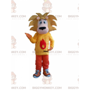 BIGGYMONKEY™ lille løve, unge maskotkostume med farverigt outfit - Løvemasker - BIGGYMONKEY_011271 - BiggyMonkey.com