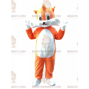 Heel schattig en onderhoudend oranje en witte vos BIGGYMONKEY™ mascottekostuum - Fox mascottes - BiggyMonkey.com