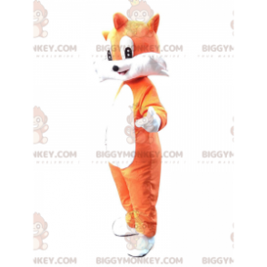 Heel schattig en onderhoudend oranje en witte vos BIGGYMONKEY™ mascottekostuum - Fox mascottes - BiggyMonkey.com