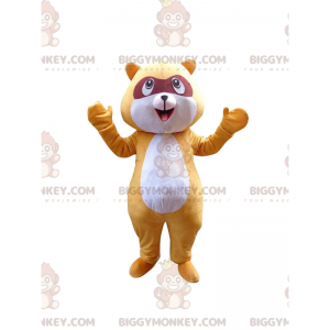 BIGGYMONKEY™ yellow raccoon mascot costume, forest animal