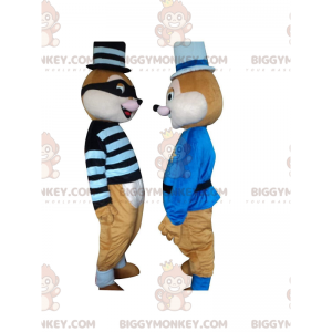 BIGGYMONKEY™s squirrel mascots, a prisoner and a policeman -
