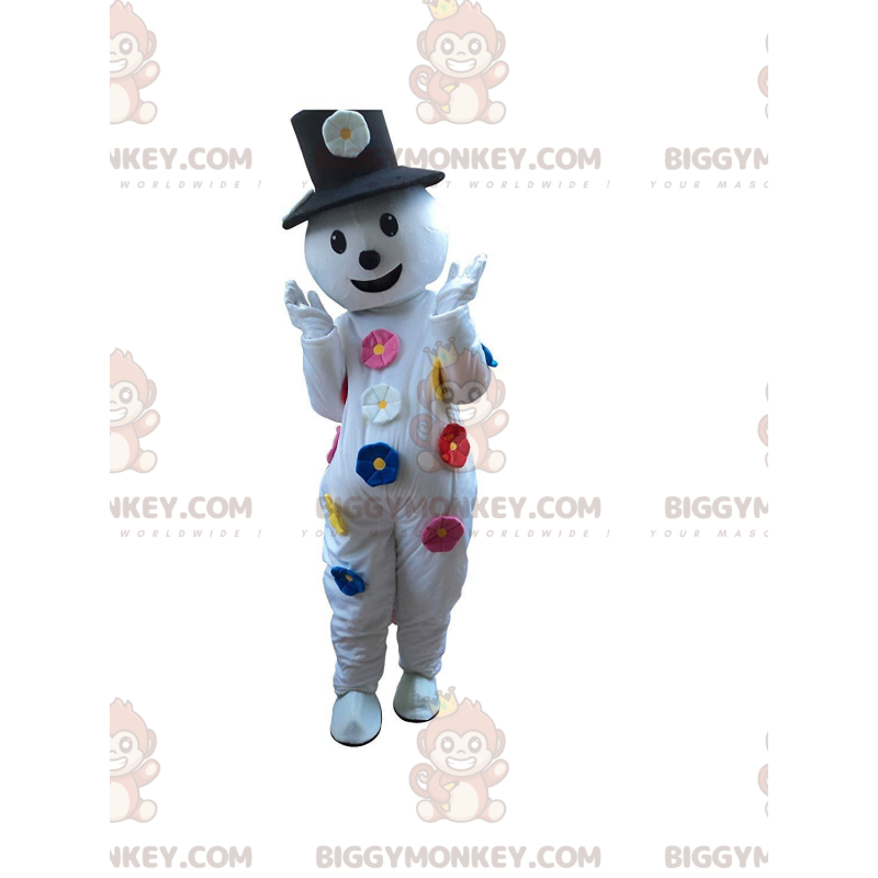 Costume de mascotte BIGGYMONKEY™ de bonhomme de neige avec des Costume de mascotte BIGGYMONKEY™ de bonhomme de neige avec des