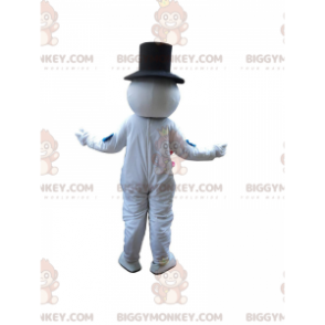 Kostým BIGGYMONKEY™ maskot sněhulák s květinami a kloboukem - Lidští maskoti - BIGGYMONKEY_011283 - BiggyMonkey.com