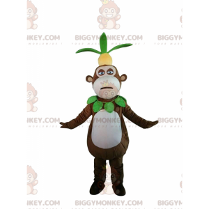 Kostým maskota BIGGYMONKEY™ opice s ananasem na hlavě, exotický