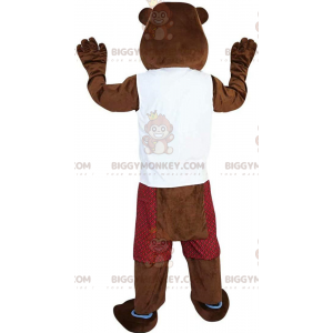 BIGGYMONKEY™ mascot costume brown beaver dressed up, rodent