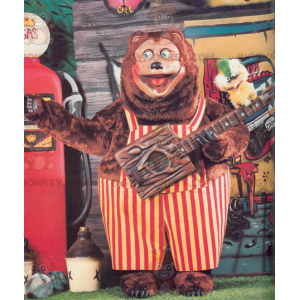 Traje de mascote de grande urso marrom BIGGYMONKEY™ com macacão