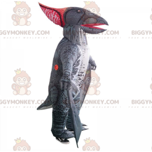 Costume de mascotte BIGGYMONKEY™ de dinosaure gonflable, gris