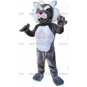 BIGGYMONKEY™ mascot costume of gray and white puma, cougar costume, fawn - Lion mascots - BIGGYMONKEY_011310 - BiggyMonkey.com