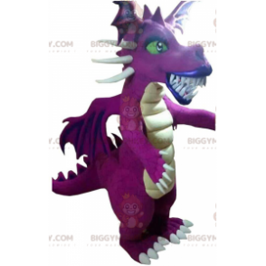 Fantástico traje de mascote BIGGYMONKEY™ de dragão roxo, com