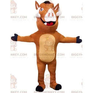Costume de mascotte BIGGYMONKEY™ de Pumbaa, le phacochère dans