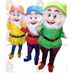 3 BIGGYMONKEY™s colorful dwarf mascots, from "Snow White and the 7 Dwarfs" - Mascots famous people - BiggyMonkey.com