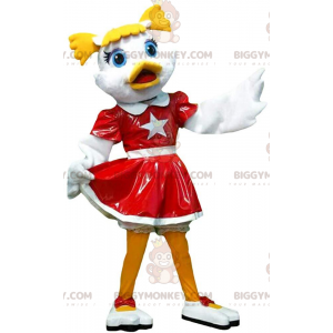 BIGGYMONKEY™ cheerleader eend mascottekostuum