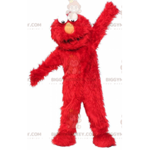 Traje de mascote BIGGYMONKEY™ de Elmo, o famoso boneco vermelho
