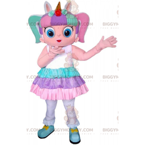 BIGGYMONKEY™ colorful girl mascot costume, little girl costume