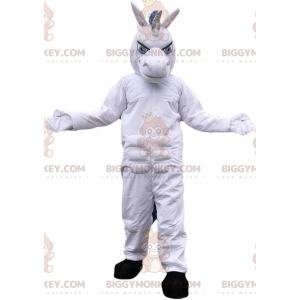 Kostium maskotki białego jednorożca BIGGYMONKEY™, kostium