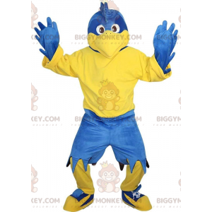 Kostým maskota modrého a žlutého orla BIGGYMONKEY™, kostým