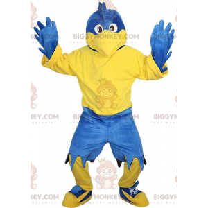 Μπλε και κίτρινη στολή μασκότ BIGGYMONKEY™ Eagle, Giant Blue Bird κοστούμι - Μασκότ πουλιών - BiggyMonkey.com