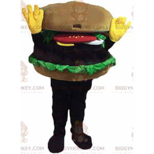 Γιγαντιαία στολή μασκότ BIGGYMONKEY™, μπέργκερ, γρήγορο φαγητό