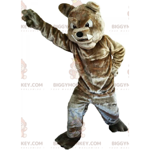 Traje de mascote BIGGYMONKEY™ marrom de aparência feroz