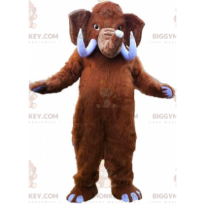 Traje de mascote BIGGYMONKEY™ de mamute marrom grande presa –