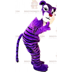 Μωβ και Λευκή Στολή Μασκότ BIGGYMONKEY™ Tiger, Πολύχρωμη στολή