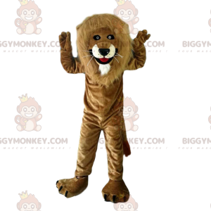 Big Mane Brown Lion BIGGYMONKEY™ maskottiasu, kissan puku -
