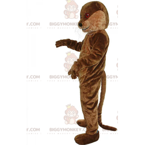 BIGGYMONKEY™ costume mascotte lontra marrone con occhi rossi
