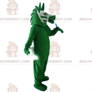 Green horse BIGGYMONKEY™ mascot costume, riding costume