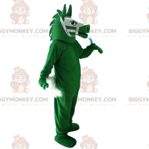 Kostým maskota zeleného koně BIGGYMONKEY™, jezdecký kostým