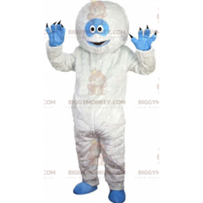 BIGGYMONKEY™ weißes und blaues Yeti-Maskottchenkostüm, sehr