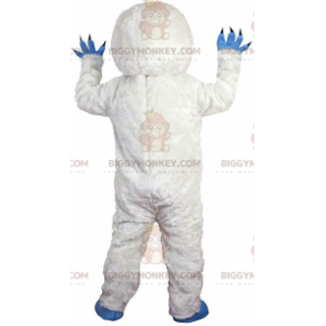 BIGGYMONKEY™ weißes und blaues Yeti-Maskottchenkostüm, sehr
