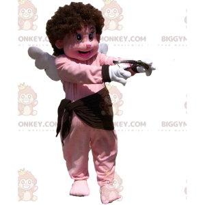 Cupid BIGGYMONKEY™ Mascot Costume with ars, wings and big smile