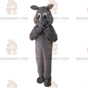  Costume mascotte BIGGYMONKEY™ di rinoceronte grigio completamente personalizzabile - Animali della giungla - BiggyMonkey.com