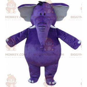 Purple Elephant BIGGYMONKEY™ Mascot Costume, Giant, Plump and
