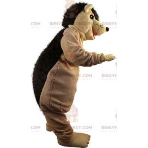 Brown hedgehog BIGGYMONKEY™ mascot costume, plush hedgehog