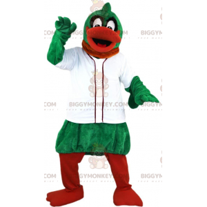 Costume de mascotte BIGGYMONKEY™ de canard vert et orange avec
