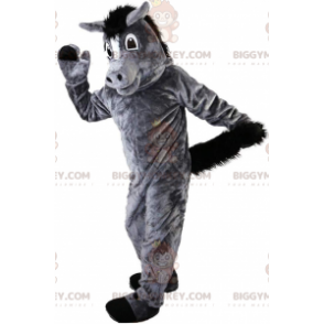 Costume de mascotte BIGGYMONKEY™ de cheval gris et noir