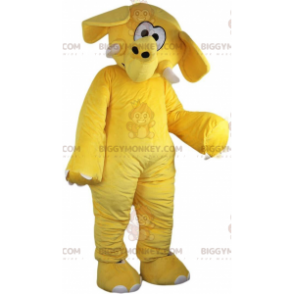 BIGGYMONKEY™ yellow elephant mascot costume, yellow baby