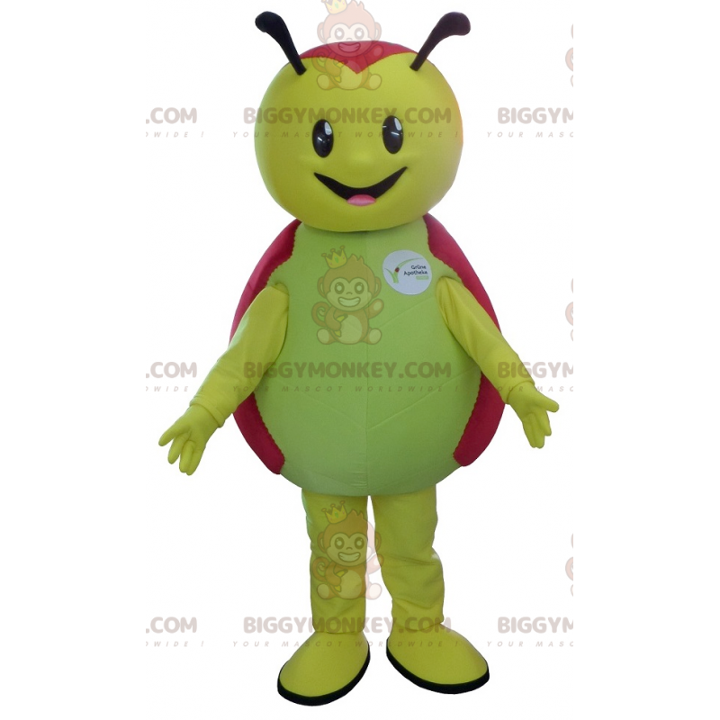 Grünes und rotes Marienkäfer-BIGGYMONKEY™-Maskottchen-Kostüm -