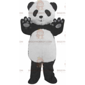 Riesiger schwarz-weißer Panda BIGGYMONKEY™ Maskottchen-Kostüm