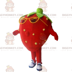 Traje de mascote BIGGYMONKEY™ morango vermelho, fantasia de