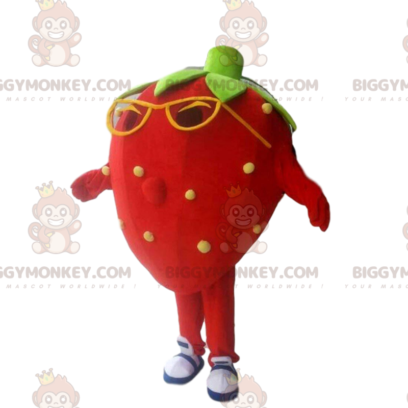Maskotka czerwona truskawka BIGGYMONKEY™, kostium truskawka w
