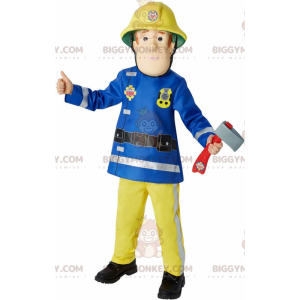 Brandmans BIGGYMONKEY™ maskotdräkt med uniform och hjälm -