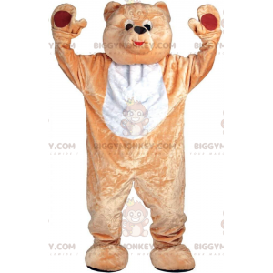 Brauner und weißer Teddybär BIGGYMONKEY™ Maskottchen-Kostüm