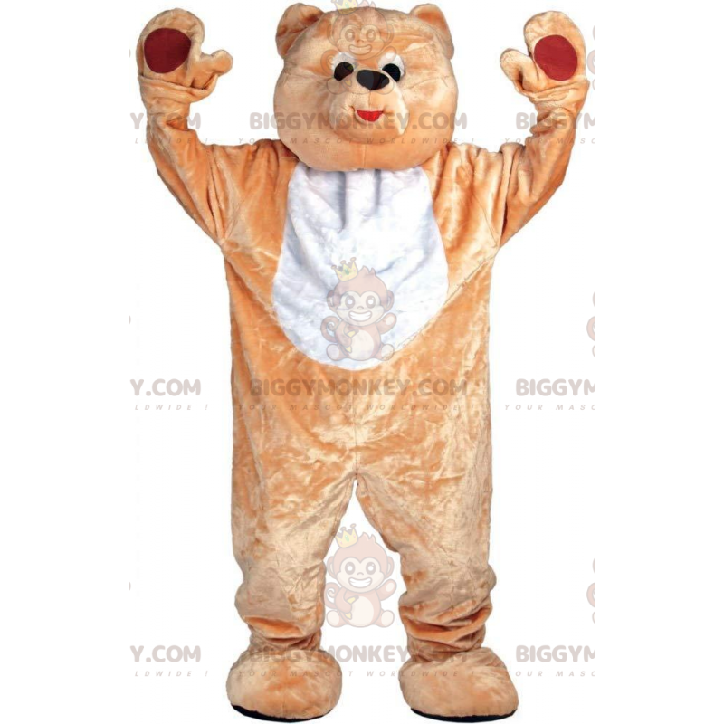Ruskea-valkoinen nalle BIGGYMONKEY™ maskottiasu, nalleasu - Ruskea-valkoinen nalle BIGGYMONKEY™ maskottiasu, nalleasu -