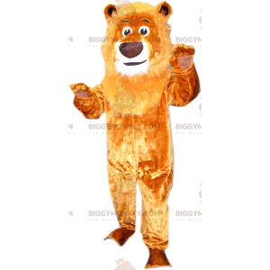 Big Mane Brown Lion BIGGYMONKEY™ maskottiasu, kissan puku -