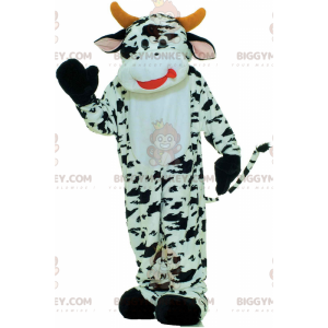 Kostým maskota bílé a černé krávy BIGGYMONKEY™, kostým z hovězí